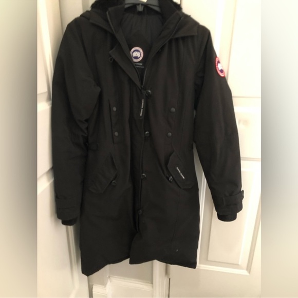 AUTHENTIC CANADA GOOSE Kensington Parka women XS black down winter coat EUC - Picture 7 of 12